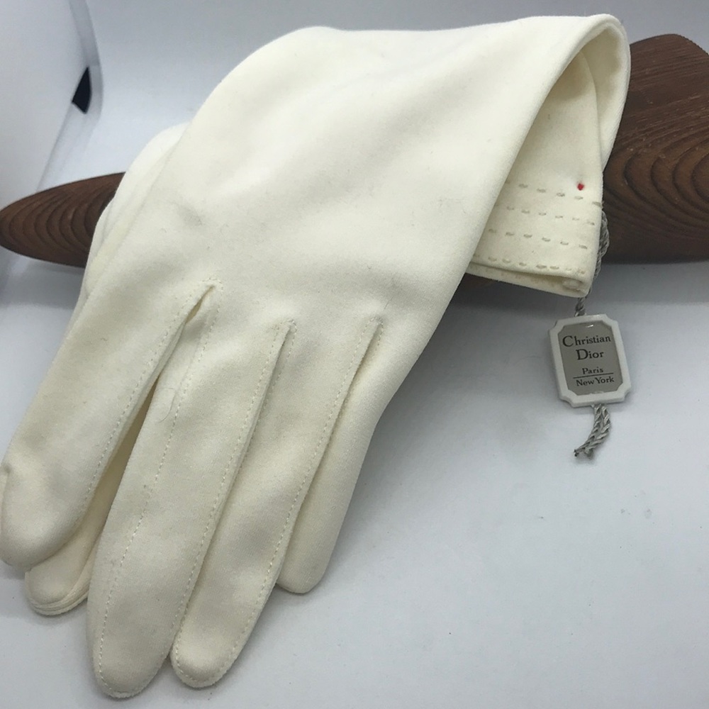 Vintage Christian Dior long nylon gloves with tags